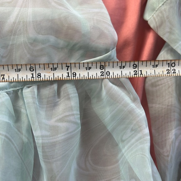 KkCo Nine Twenty-Seven Asymmetrical Ruffle Sheer Organza Dress Warped Moss - Picture 11 of 12